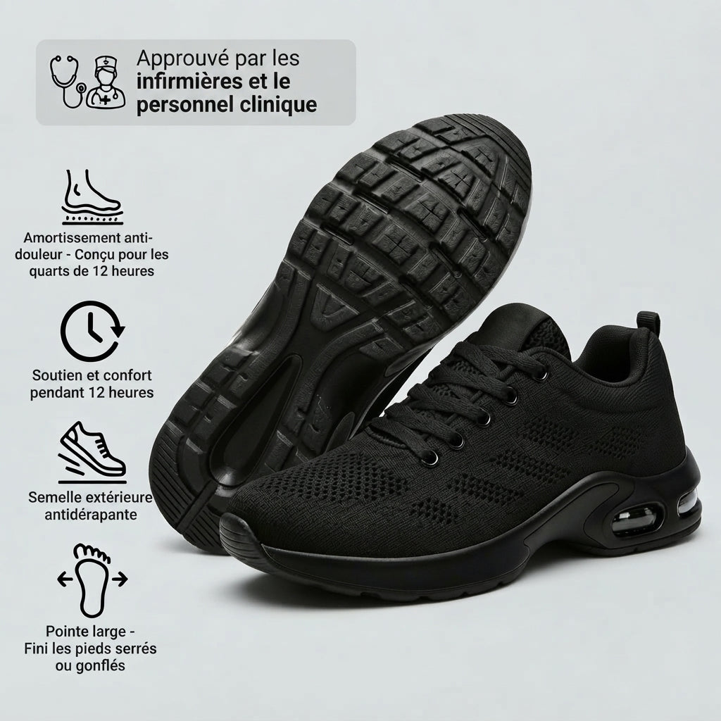 Orthora™ Pro — Chaussures Originales Confort 12 Heures | Soulagement des Douleurs aux Pieds, Genoux & Dos