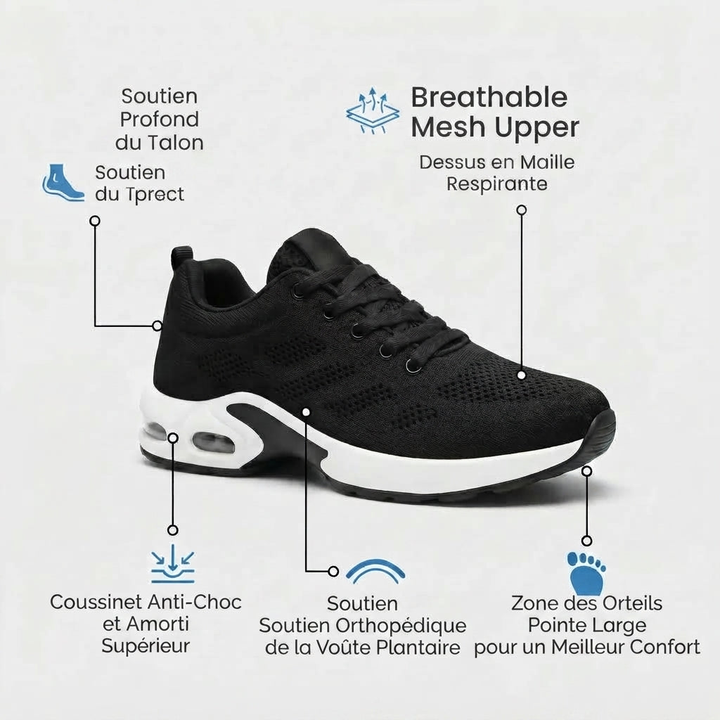 Orthora™ Pro — Chaussures Originales Confort 12 Heures | Soulagement des Douleurs aux Pieds, Genoux & Dos